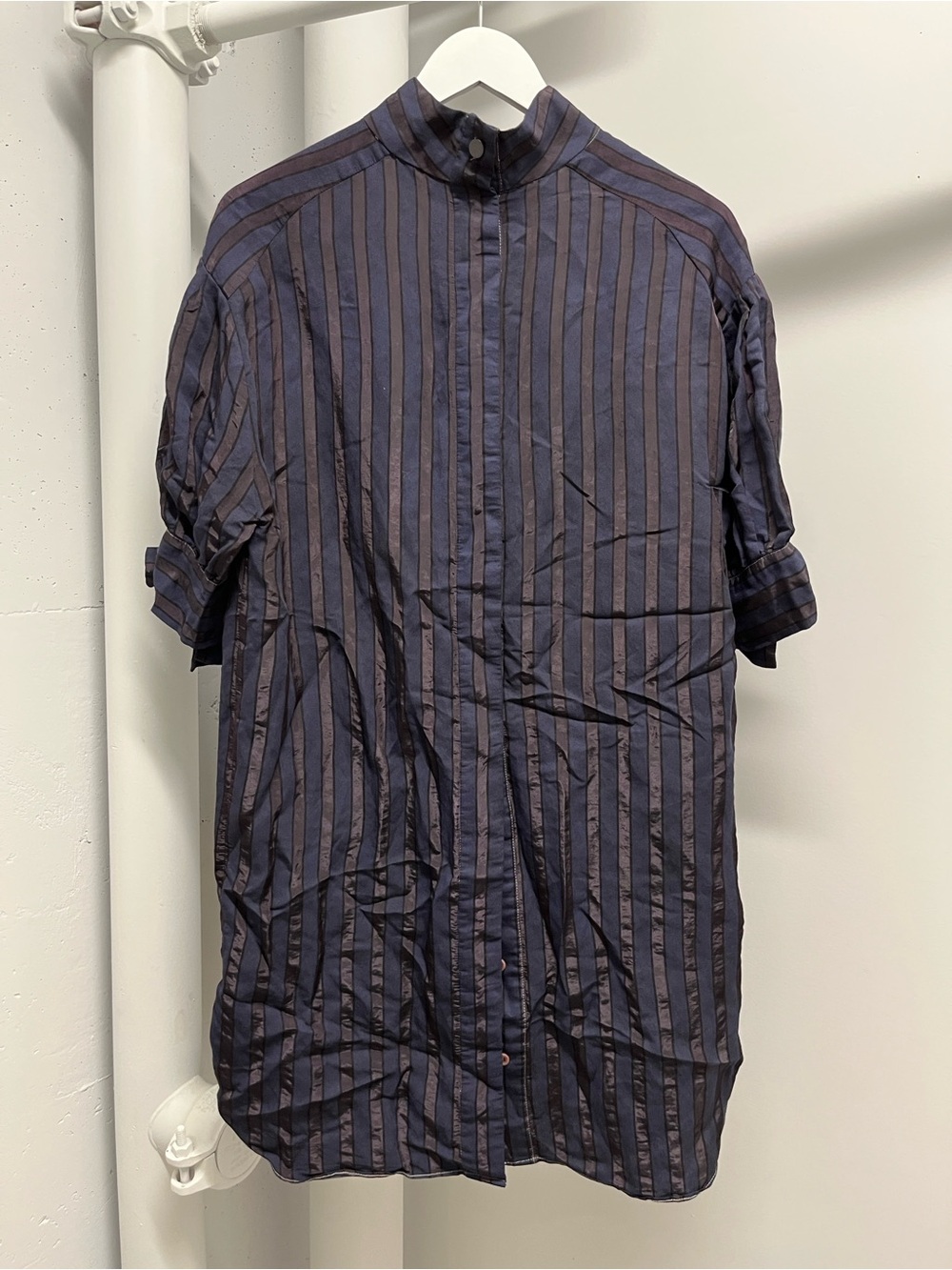 By Malene Birger Navy and Brown Striped Button-Down Shirt